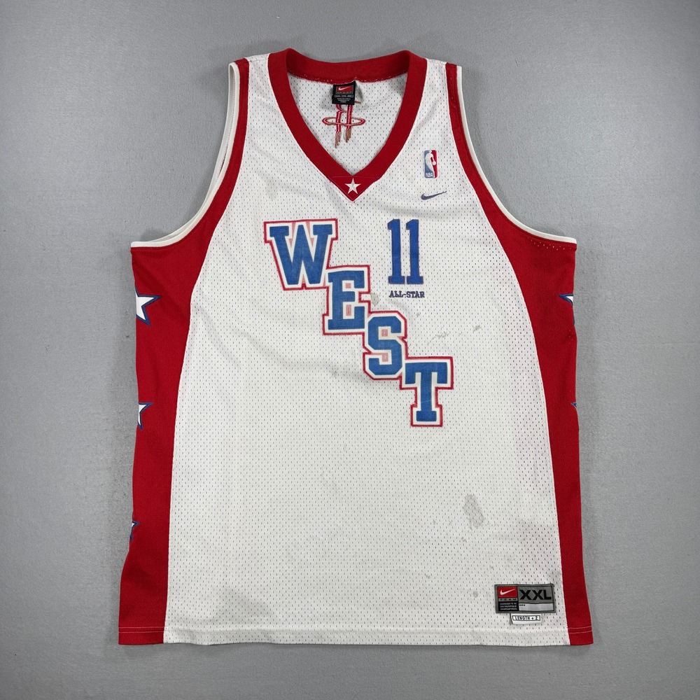 Nike Yao Ming Houston Rockets NBA All Star West Jersey Mens 2XL White Basketball